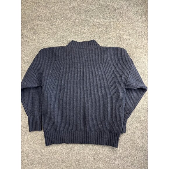 Picture Organic Clothing Merino Wool Sweater Men's Large Navy Blue Cable Knit - Picture 8 of 8